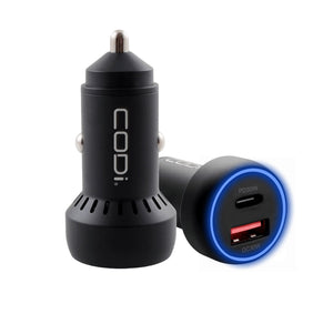 30W Dual Port Car Charger, USB-A & USB-C Outputs